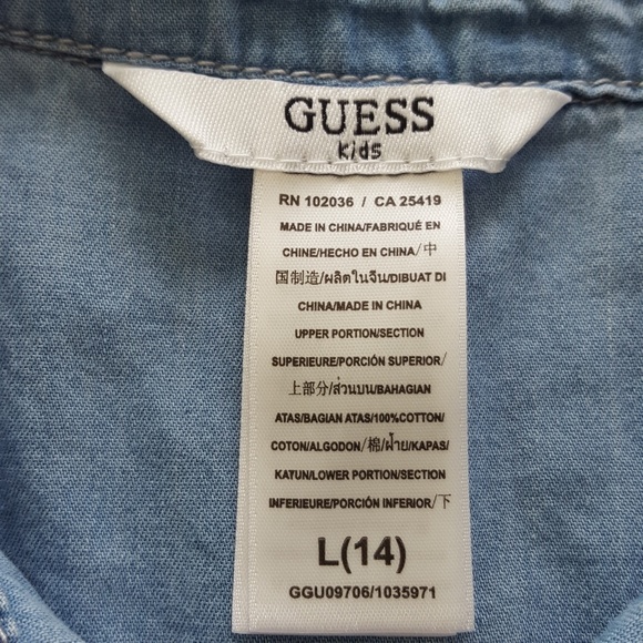 ▪︎GUESS▪︎Girl's Denim Dress with Toule Skirt 👗 - Picture 5 of 6